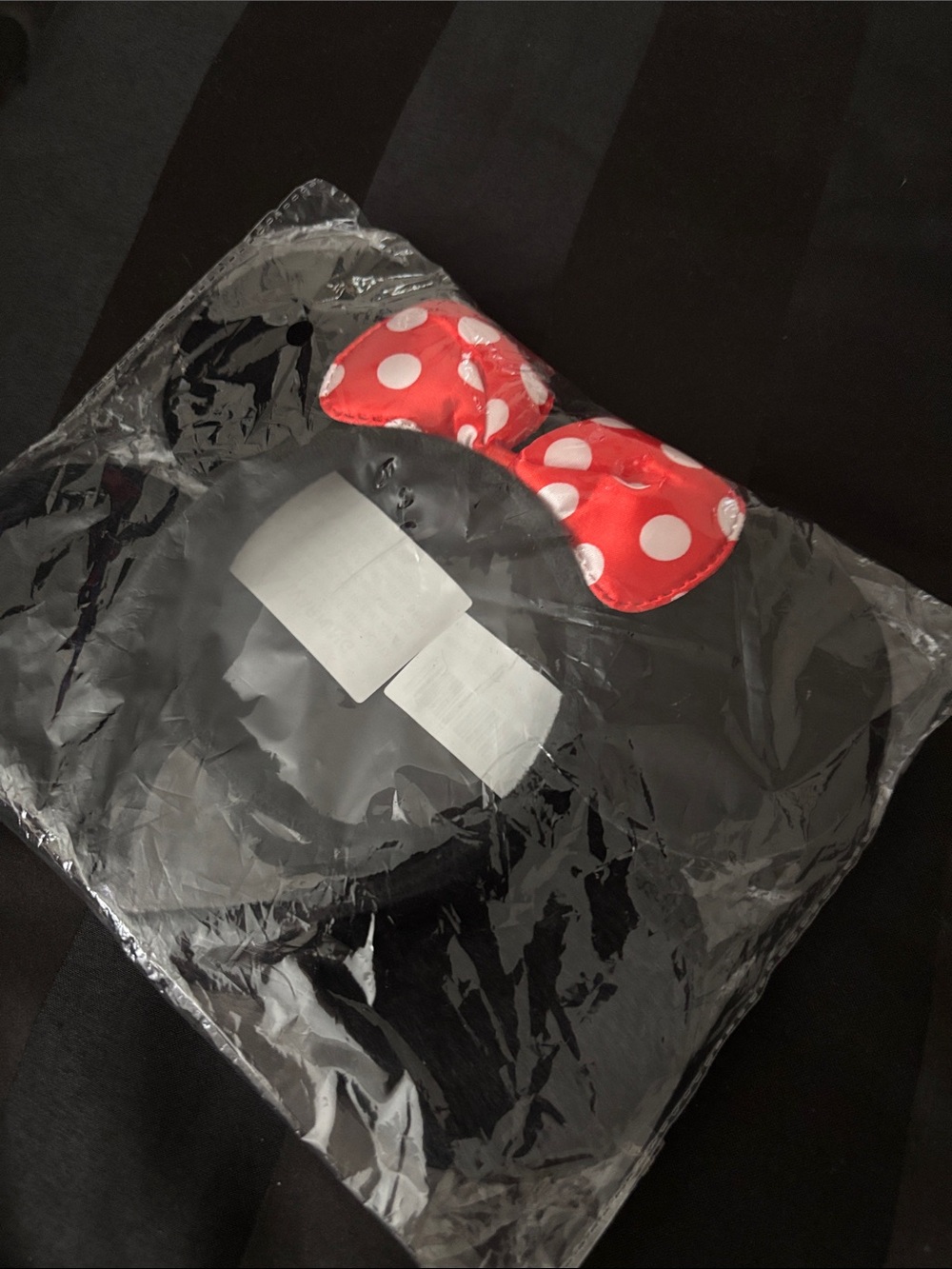 Black Plush Minnie-Style Bow Backpack Accessory - Red Polka Dot Bow
